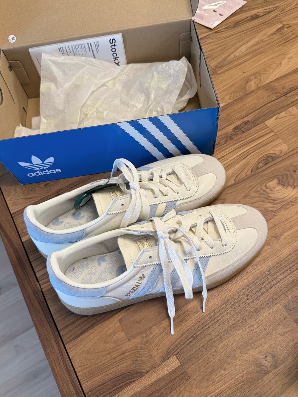 adidas Men’s Sneakers in Cream and Light Blue